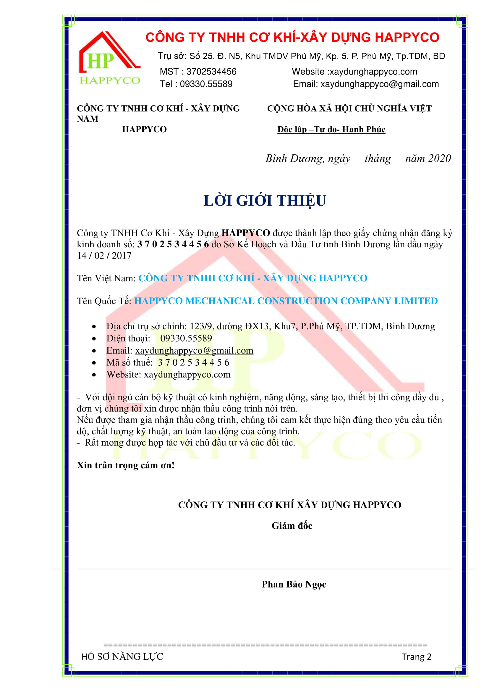 Hồ sơ năng lực